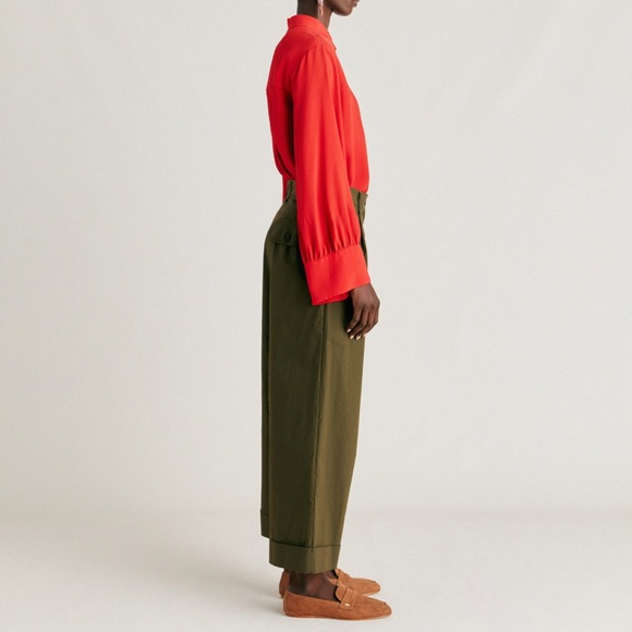 Momonì Grecale Poplin Pant - Army Green - Picture 3 of 5